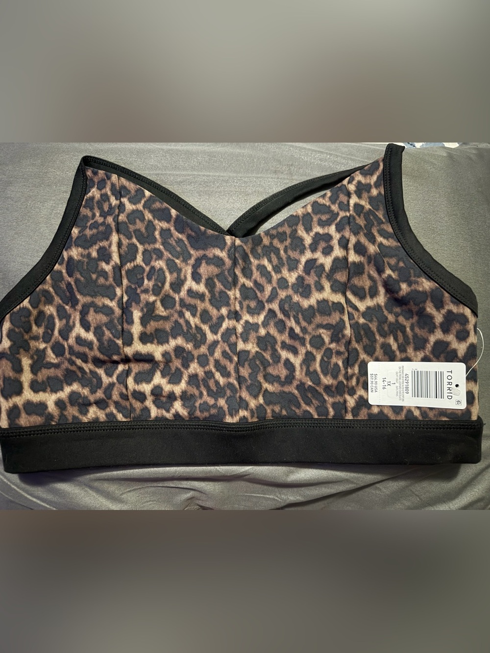 torrid Leopard-Print V-Neck Halter Active Sports Bra in Brown and Black